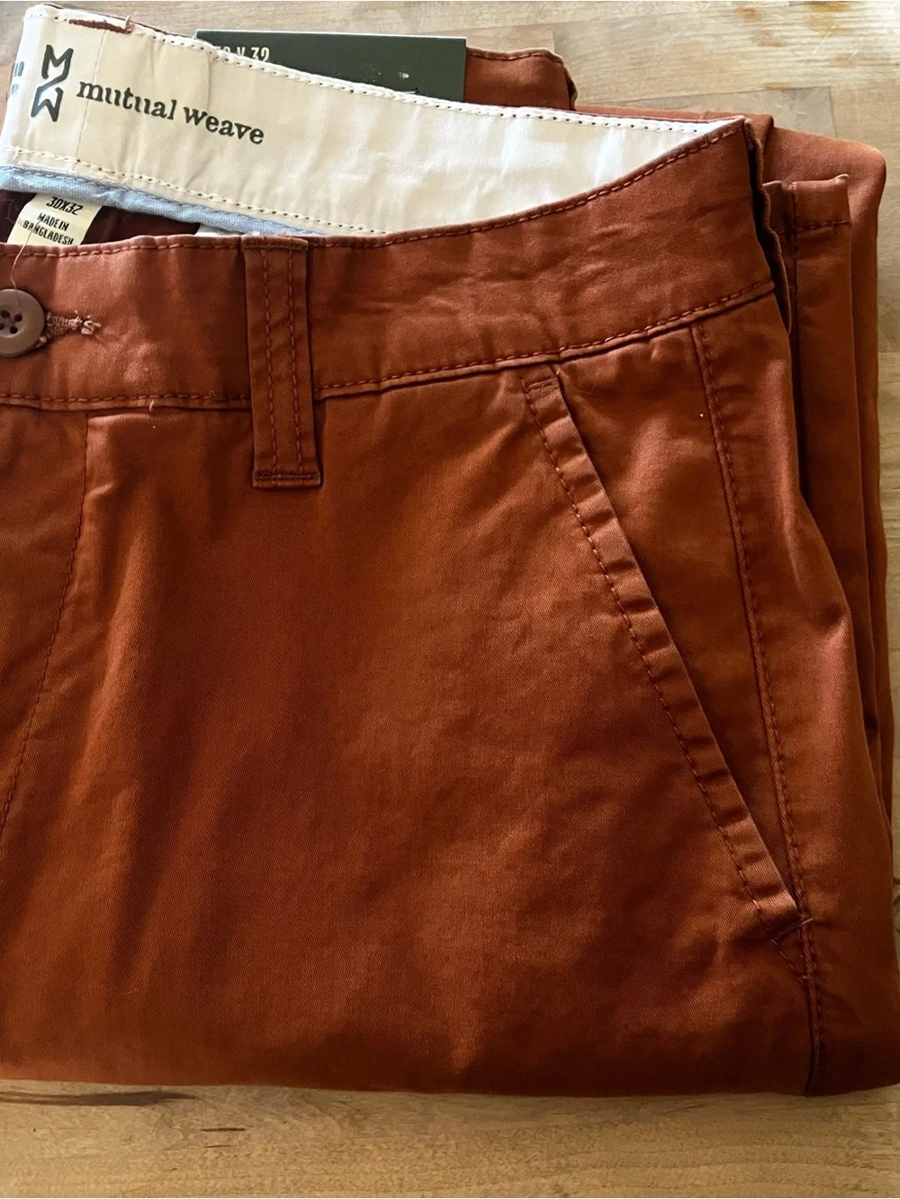 NWT JCPenney Men's Chinos in Rust-Burnt Orange